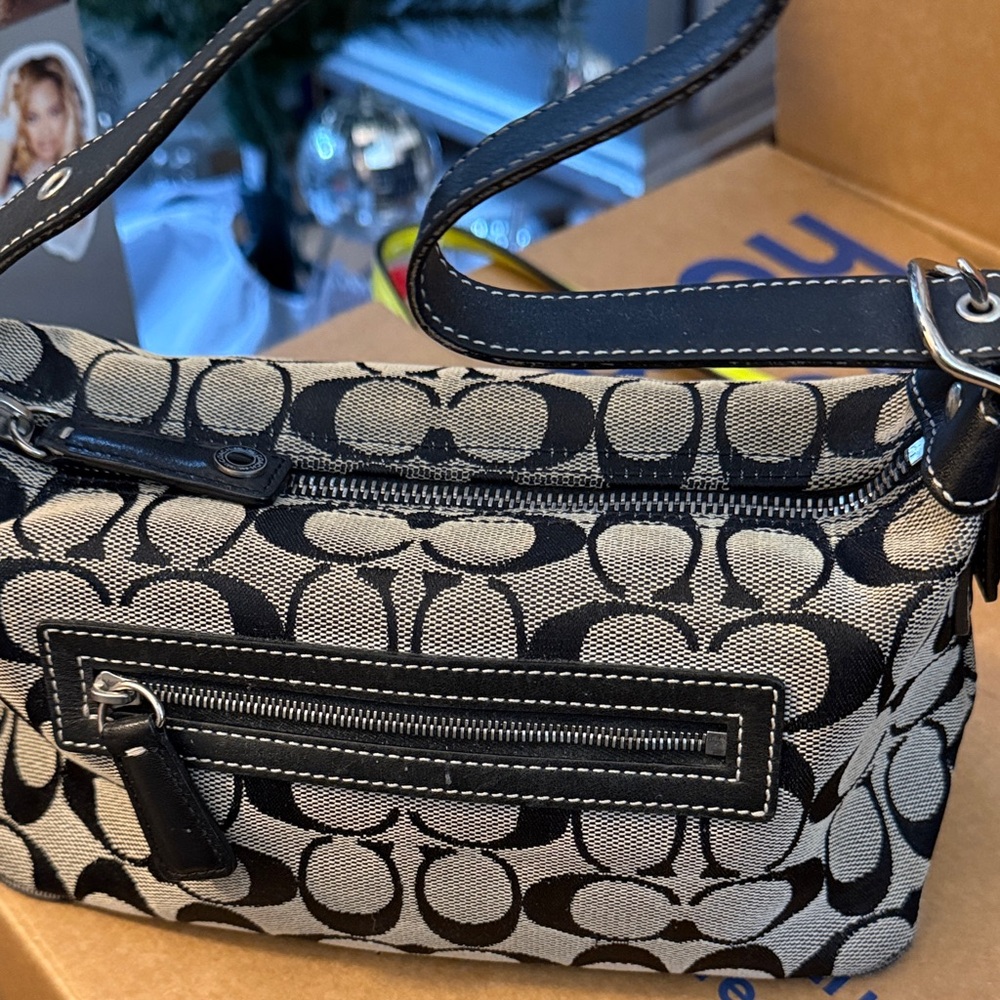 Grey Signature C Demi Shoulder Bag